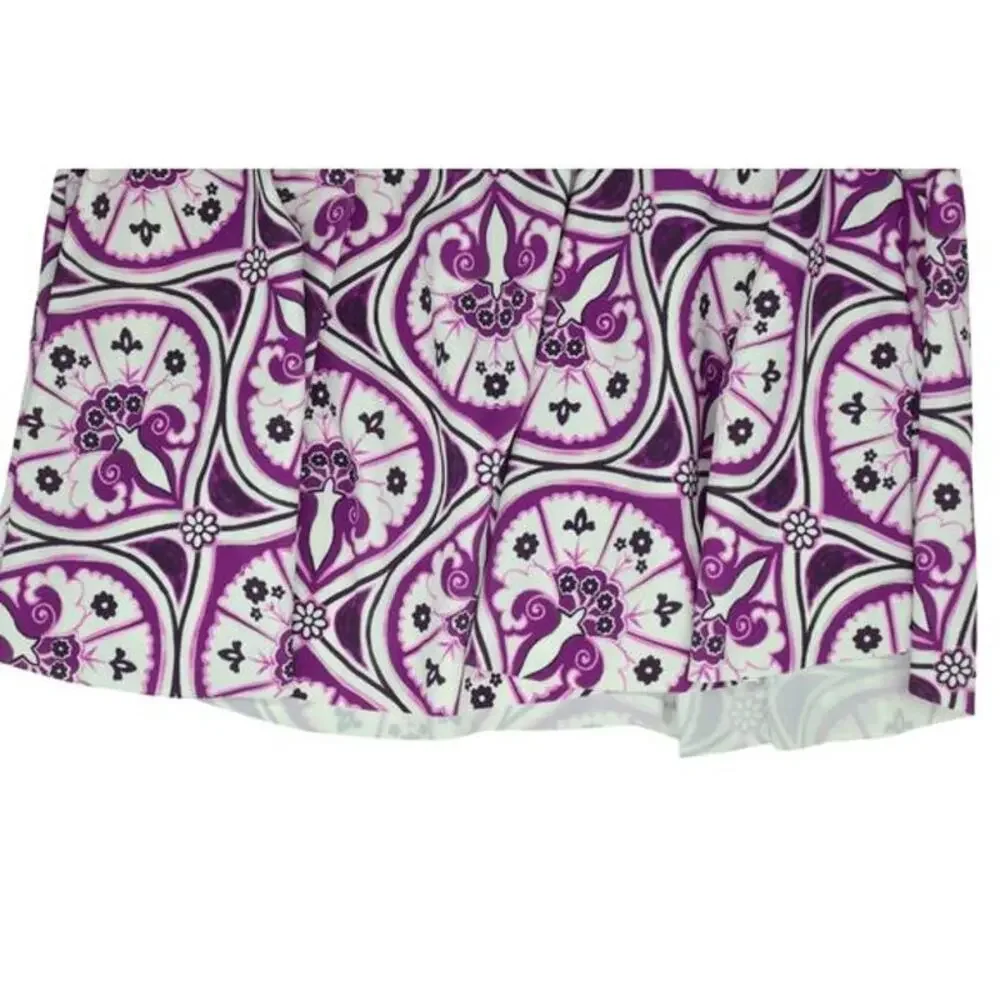 Swim Solutions Women's Plus Tiletale V-Neck Tankini Top In Magenta Multi - Picture 4 of 5